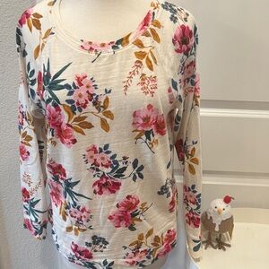 EUC Loft Floral Long Sleeve Elevated Sweatshirt